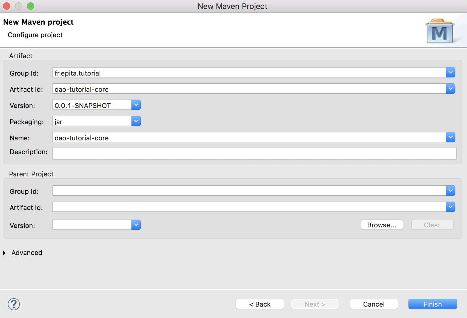 Project creation